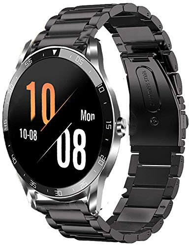LvBu Armband Kompatibel mit Blackview X1, Classic Edelstahl Uhrenarmband für Blackview X1 Smartwatch (schwarz)