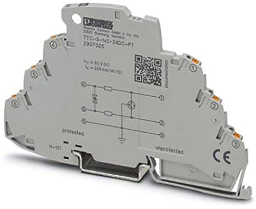 PHOENIX CONTACT TTC-3-1X2-24DC-PT Überspannungsschutz für einen 2-adrigen Erdpotenzialfrei Betriebenen Signalkreis, z. B. 0(4) ... 20 mA Stromschleife, HART-fähig