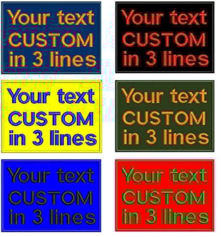 Custom Military Name Patch with 3 Lines, 2pcs Personalized Embroidery Name Patch with Hook Fastener & Iron on Patch for Clothing Bags Work Shirt