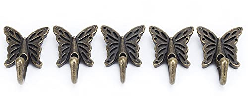 Ganchos Para Colgar Abrigos, Gancho Perchero Antiguo, 5Pcs Colgador De Pared Ganchos Pared De Zinc Forjado Vintage Perchero Gancho De Armario Para Toallas Bufandas Sombreros Colgar Abrigos