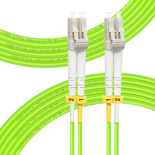 FLYPROFiber 10M OM5 LC auf LC LWL-Patchkabel | Längenoptionen: 0,2m-20m, 40 GB/100 GB Duplex, 50/125 um Multimode-Glasfaserkabel LSZH 10 Meter