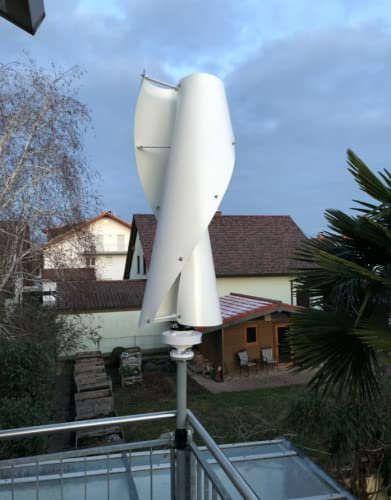 Genway Power Windkraftanlage Vertikal VAWT Weiß 800W 48V Heimgebrauch Achse Windgenerator-Kits 2 Glasfaser Klinge Mit MPPT Laderegler