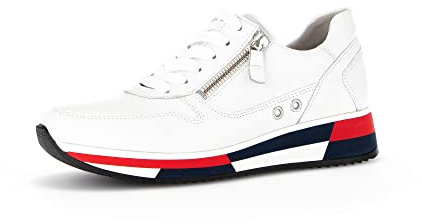 Gabor Damen Low-Top Sneaker, Frauen Halbschuhe,Wechselfußbett,Best Fitting,Laufschuhe,Low-top,Women's,Woman,Lady,Weiss(Marine),42.5 EU / 8.5 UK