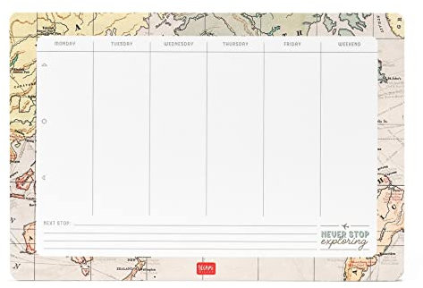Legami - Mauspad & Block Notes, Smart Notes, 25 x 17 cm, Papier, 80 g/m², Thema Travel, Made in Italy, 55 Blatt abnehmbar, für Notizen, Notizen, Memo, für Büro und Zuhause, personalisierbar