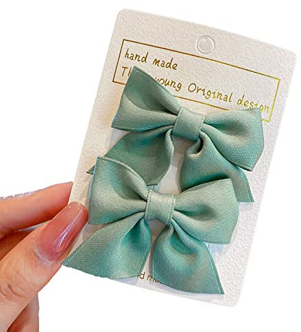 Lot de 2 Pinces à Cheveux Avec Nœud Pinces à Cheveux Antidérapantes Pinces à Cheveux Crocodile Accessoires pour Cheveux mode Filles Accessoires pour Cheveux Femmes Noël Mariage (Vert)