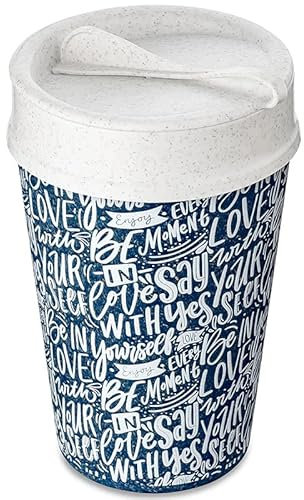 Koziol Tasse isotherme Iso To Go Love Letter, plastique, Nature Night Blue, 400 ml