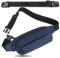 Sac Banane Taille Homme Femme Ville Sacs Banane Unisexe avec Ceinture allongée de 30 cm et Poches à 4 Fermetures à glissière pour la randonnée d'entraînement en Plein air (Bleu foncé)