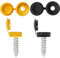 KafTon 10Pcs Number Plate Screws Caps Car Number Plate Fixing Black Yellow