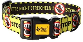 Dingo Hundehalsband Gelb,Bitte Nicht Anfassen Yellow Dog Project Internationale Kampagne 4,0 X 75 cm (40-67 cm) klick-Verschluss Verstellbereich 15367