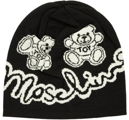 Moschino Damen Teddy Bear Mütze Black - White