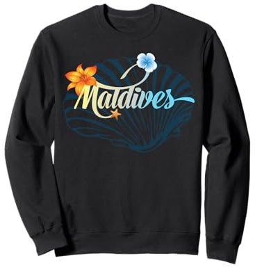 Maldives Shells Starfish Island Gift Beach Souvenir Palms Sweatshirt