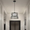 Partenopea Lampadario Moderno a Sospensione a Fasce intrecciate in Ferro verniciato finish opaco Attacco per Lampadine (inclusa) 1xE27 35x26 cm lunghezza filo 120 cm (Nero lampada luce fredda)