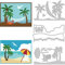 BENECREAT 3pcs Sommer-Strand Stirbt, Coconut Tree Beach Vacation Ocean Crab Carbon Steel Prägeschablonen Vorlagen Für Scrapbooking, Albumfoto, Kartenherstellung, 0.8 mm Dick