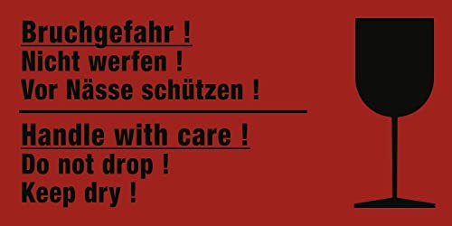 Bruchgefahr! Nicht werfen! Vor Nässe schützen!, Papier, 140x70 mm, 1000 St./Ro.