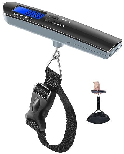Snowyee Luggage Scale, Digital Luggage Scales for Suitcases Max Scaling 110 Pound/ 50 Kilogram for Travel with 4 Units Functional includes kg/g/lb/oz (Black)