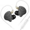 KZ x HBB PR2 - Cuffie in-ear monitor in-ear con driver magnetico planare da 13,2 mm, auricolari HiFi IEM, con cavo staccabile a 2 pin, per musicisti, audiofili, DJ Stage (nero, con microfono)