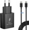 25W Caricabatterie rapido, Caricabatterie Type c per Samsung A15/A14/A13/A33/A34/A23/A53/ A52/ A54/A55/S23/S23+/S23 Ultra/ S22/ S21/M33/xiaomi/huawei/LG/Google/da 25W con cavo da 2M