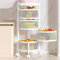 Carrito de Cocina Auxiliar con Ruedas, con Cesta Giratoria y Ruedas Universales, Almacenamiento en Capas, Material de Acero Al Carbono, Sin Instalación, Ahorra Espacio ( Color : White , Size : 4 layer
