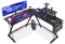 ODK Scrivania Gaming, Scrivania Computer 127x127cm con Supporto Monitor, Scrivania ad Angolo con Porta Cuffie per Gamer, Nero Carbonio