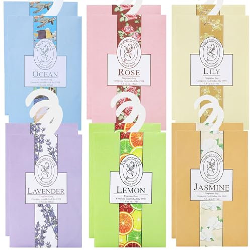 12pcs Duftsachet, Schrankdeo Natürlichen Geruch Sachet, Wäscheduft Schrank Duftsäckchen Kleiderschrank Dufterfrischer, Duftbeutel Kleiderschrank Duft Hanging Beutel, Schrankduft Frische (12pcs)