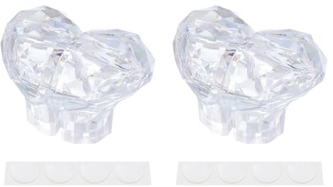 sourcing map Lot de 4 boutons poussoirs de toilettes en forme de cœur - Pièce de rechange pour femme - Long clou transparent