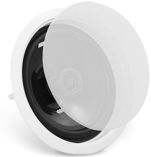 VEVOR 6.5 Inch in Ceiling Speakers, 150-Watts, Flush Mount Ceiling & in-Wall Speakers System with 8Ω Impedance 89dB Sensitivity, for Home Kitchen Living Room Bedroom or Covered Outdoor Porches, Single