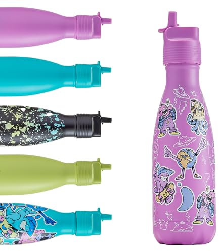 Chilly's Kids Original Bottles - 90% Stainless Steel - BPA-Free, Double Walled Vacuum Insulated Bottle - For Cold and Hot Drinks - 350ml - Crew