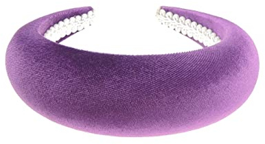 Serre-tête large rembourré en velours pour femme - Pour mariage, soirée - Violet