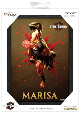 Level Up Labs Pixel Frames PLAX: Street Fighter VI - Marisa - 3D Framed Lenticular Poster - 10x12