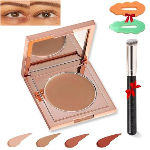 Colored Clay Cc Undereye Corrector,Color Corrector For Dark Circles With Brush, Conceal & Brighten Dark Circles,Under Eye Hydrating Concealer For Women (MEDIUM-TAN PEACH, ONE SIZE)