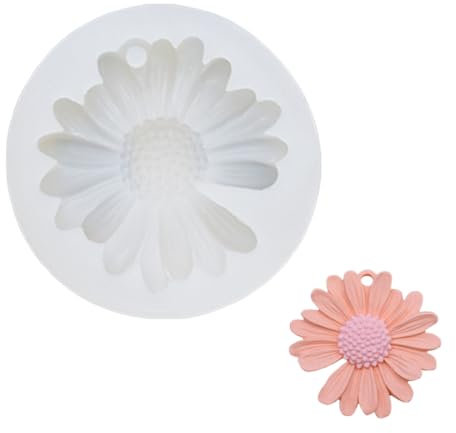 RAXLUPO 1 Stück 3D Silikon Kuchenform Backformen Gänseblümchen Silikonform Kerzenformen Blumen Schokolade Silikonform Chrysanthemen Blumenform für Cupcake Topper Schokolade
