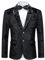 Autsel Sakko Herren Pailletten Glitzer Party Blazer für Herren Slim Fit Hochzeit Smokingjacke Jacquard Anzugjacke Casual Schwarz XS