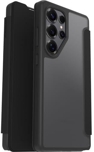 OtterBox React Folio Case for Samsung Galaxy S25 Ultra, Clear/Black | Shockproof, Drop-Proof, Protective Folio with Card Holder, Tested to Military Standard, No Retail Packaging
