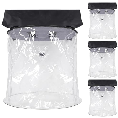 WECAN Professioneller Regenschutz für Moving-Heads, wasserdichtes und staubdichtes Zubehör für Bühnenbeleuchtung, transparenter Regenschutz für vertikal hängende Bühnen-Moving-Heads (4er-Pack)