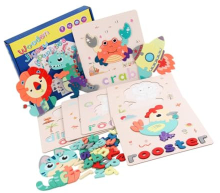 CIYODO Buchstaben-zuordnungs-Puzzle Spielzeug Für Kinder Holz Lernspielzeug Mit Buchstaben-paarung Früherziehungsspielzeug