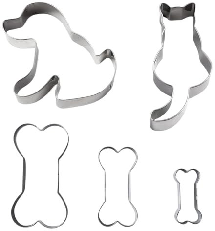HABNI 5 Pcs Emporte Pièces En Forme D'Os Emporte Pièces En Acier Inoxydable Pour Gaufrage De Chat Et De Chien Emporte Pièces Cadeaux Pour Biscuits Ou Friandises Pour Chien Pâtisserie Artisanat