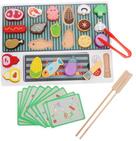 GARIOUANS 1 Ensemble Barbecue Bois pour Garçon Fille Cuisine Interactive Jeu de Rôle Accessoires Réalistes pour Garçons et Filles pour Imagination Fêtes