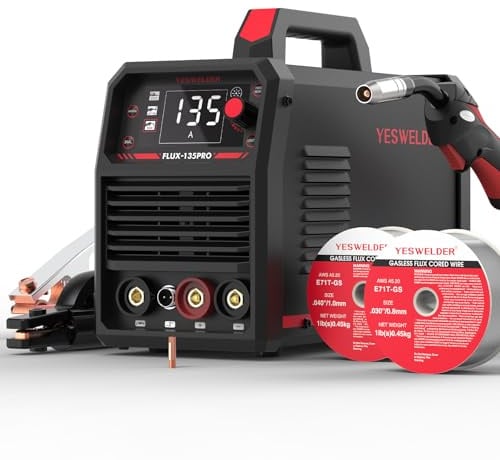 YESWELDER 135A Soldador de Hilo Sin Gas Soldadora MIG, con 2 hilo tubular