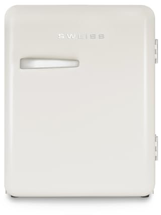 SWEISS Mini Bar Vintage 31L WEISS8, Mini Frigo Compact Design Rétro, Réfrigérateur Silencieux 24 dB pour Chambre, Bureau, Boissons ou Cosmétiques, Température réglable 6°-15°C, Beige