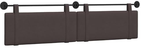 vidaXL Hängendes Kopfteil Dunkelbraun Stoff, Schlafzimmer Deko, moderner rechteckiger Wand-Headboard, kompakt, stilvolle Bettwäsche für Luxus-Schlafbereich
