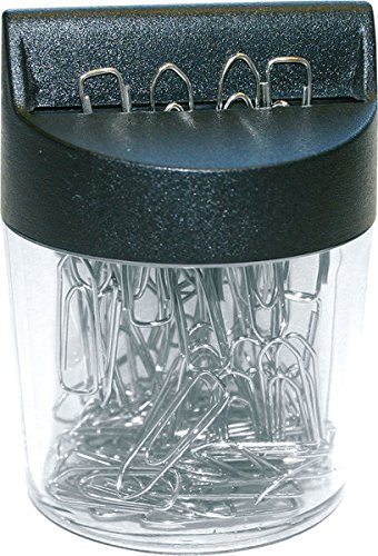 ALCO Magnetdose mit 100 Briefklammern vernickelt 26mm, runde Dose , 2216