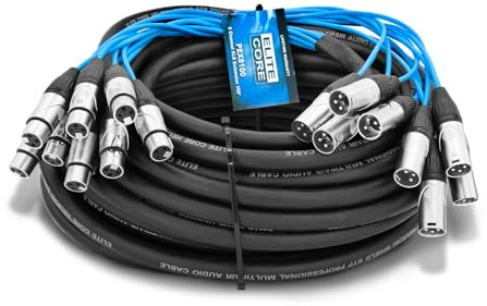Elite Core PEX8100 | 8 Channel Fan To Fan XLR Extension Snake | 100' ft