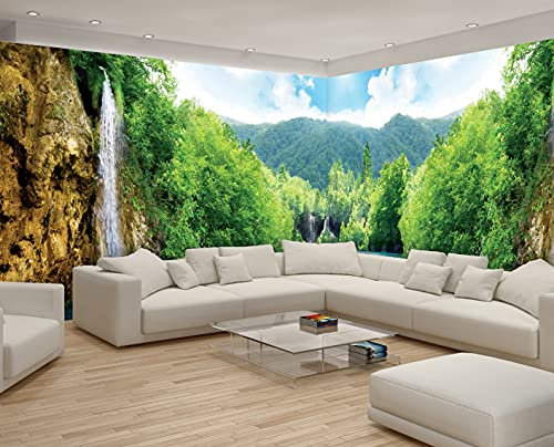 Forwall Fototapete XXL Eckfototapete 624x219 Wasserfall Panorama Wohnzimmer Schlafzimmer Wandtapete Vlies Tapete UV-Beständig Geruchsfrei Montagefertig (745, VEEXXL - 6 Bahnen)