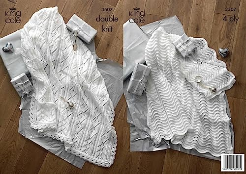 King Cole - King Cole Patterns - baby shawls - 4 ply & DK knitting pattern 3507