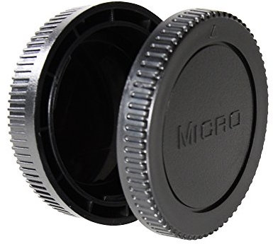 CamDesign Objektivdeckel und für MFT Micro 4/3 M Kamera Objektiv, passend Panasonic G1, G2, G3, G10, GH1, GH2, GH3, GF1, GF2, GF3, GF5, GX1, Olympus E-P, E-P2, E-P3, E-PL1, E-PL2, E-PL