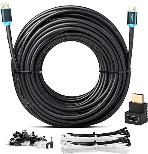 MutecPower Câble 20M HDMI 2.0 à Haut Débit avec Ethernet, 30 AWG, supportent totalement les canaux 3D 4Kx2K / 60HZ et le canal de retour audio - Câble Ultra HD 20 Mètre - mâle à mâle