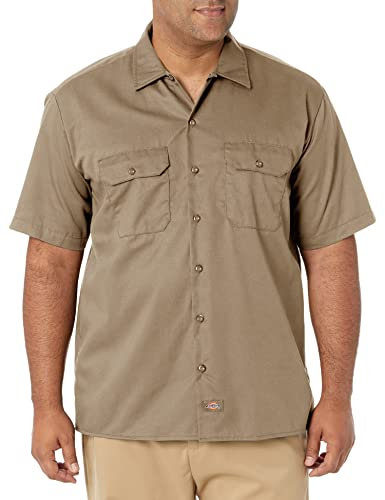 Dickies Herren Regular Fit Freizeit Hemd Shrt/S Work Shirt, Kurzarm, Beige (Khaki KH), Gr. Small (Herstellergröße: S)