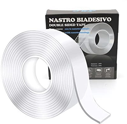 S.I.C Nano Nastro Biadesivo Extra Forte, Lavabile Trasparente Sottile Nano Tape, Multifunzionale Per Muro, Casa, Ufficio (3M*3CM*2MM)