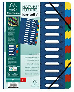 Exacompta Ordnungsmappe A4 24 Fächer blau