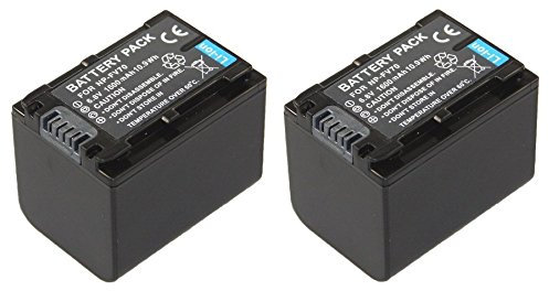 2er-Set Premium Ersatzakku für den Sony FDR-AX53 / AX53 Ultra HD Camcorder - Akku für Sony NP-FV70 (1600mAh) inkl. PATONA Displaypad